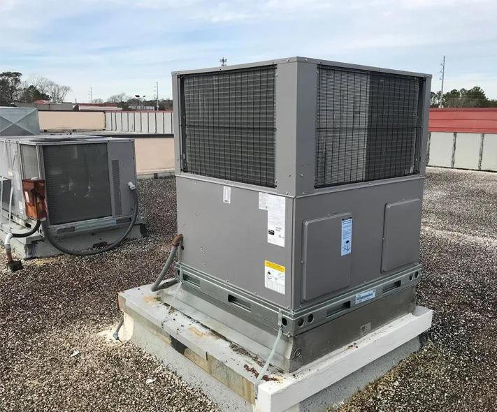 Air conditioning unit on rooftop.