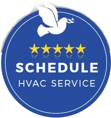 Blue HVAC service rating ribbon.